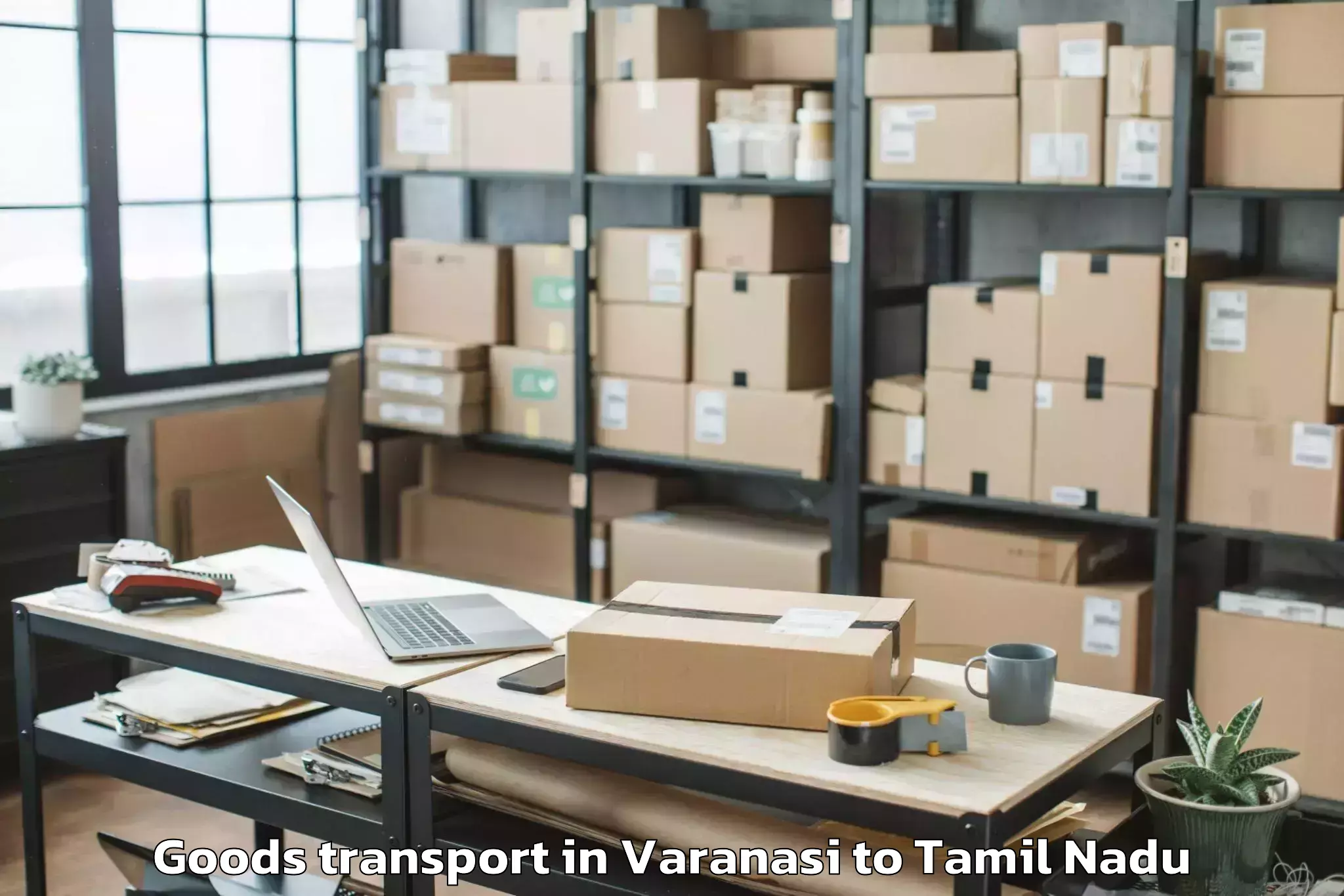 Get Varanasi to Peelamedu Airport Cjb Goods Transport